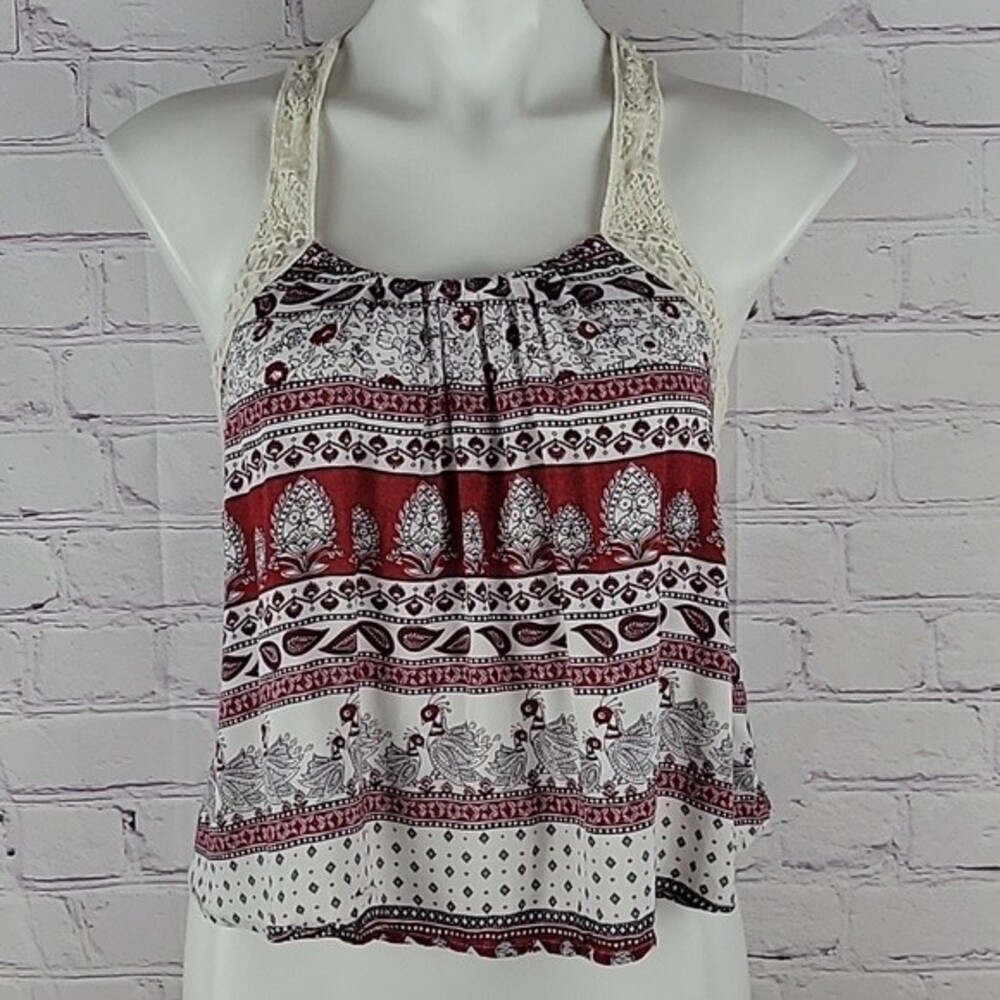 Forever 21 Red, Black, and Cream Tanktop.  Size Small